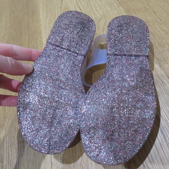 MINI MELISSA Mel Mar Pastel Pink Glitter Jelly Sandals - Girl's Size 9 - Picture 9 of 11